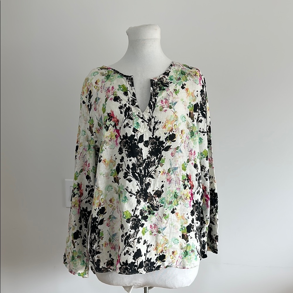 Tianello -100% Linen Voile "Avlyne" Blouse L